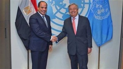 أمين الأمم المتحدة يغادر القاهرة بعد لقاء السيسي