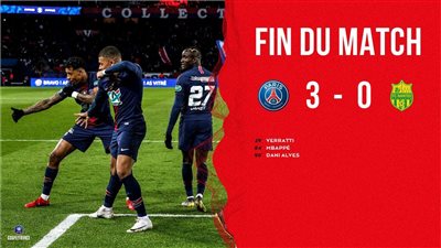 باريس سان جيرمان يفوز على نانت 0/3 ويتأهل لنهائي كأس فرنسا