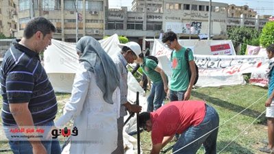 إزالة الخيام أمام قصر القبة وانتظام الحركة المرورية