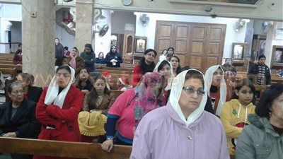 بالفيديو والصور.. احتفالات رأس السنة بكنيسة الشهيدة دميانة بكفر الشيخ