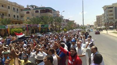 مظاهرة للإخوان بدمياط تندد بأحداث الحرس الجمهورى
