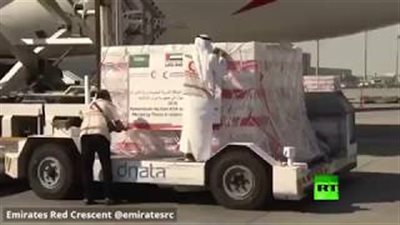 طائرة مساعدات إماراتية سعودية لمتضرري السيول في إيران (فيديو)