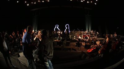 تجهيزات حفل كارول سماحة بمسرح المنارة للقاء العندليب