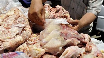 مصادرة 7 أطنان دواجن ولحوم فاسدة داخل مصنع لتجهيز الوجبات الجاهزة بالقاهرة