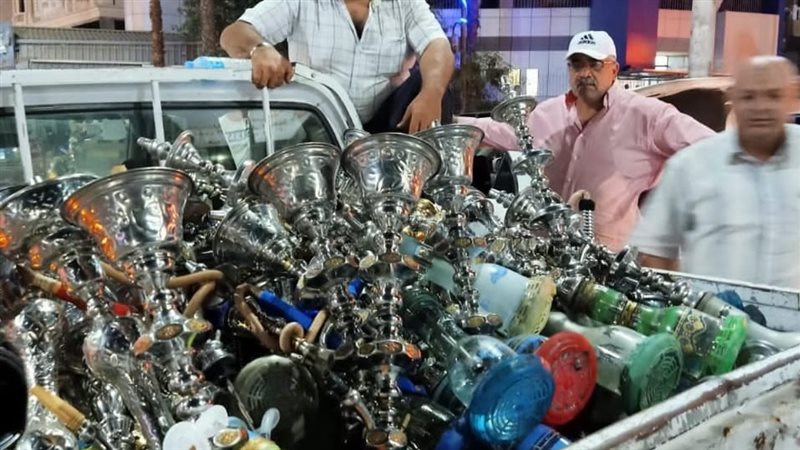 ضبط شيش في مقهي مخالفة