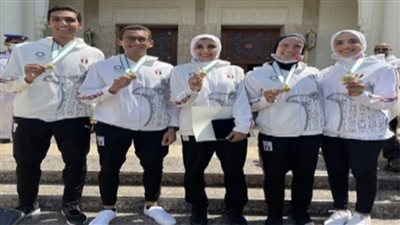  عقب تكريم الرئيس.. 5 ميداليات أولمبية مصرية في صورة واحدة