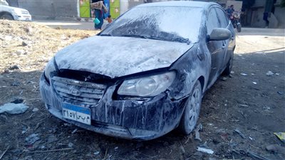 النيران تلتهم سيارة رئيس لجنة الاستفتاء على تعديلات الدستور بالغربية (صور)
