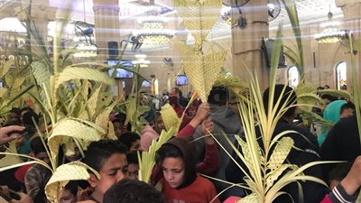 توافد أقباط الدقهلية على الكنائس والأديرة لأداء قداس أحد الشعانين (صور)