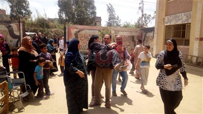 محمولة على الأعناق.. معمرة بالغربية تدلي بصوتها في الاستفتاء (فيديو)