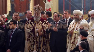 بالفيديو.. «السيسي» يحتفل مع الأقباط بعيد الميلاد في الكاتدرائية