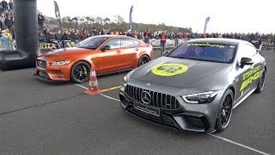 سباق تسارع مثير بين «مرسيدس AMG GT 63 S» و«جاجوار XE SV Project 8» (فيديو)