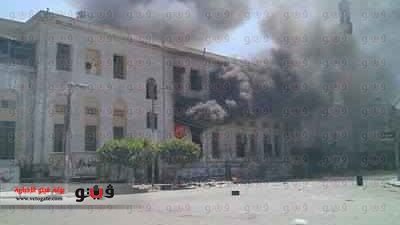 سيولة مرورية بميدان الشهداء بعد رفع أنقاض محكمة بنى سويف الابتدائية