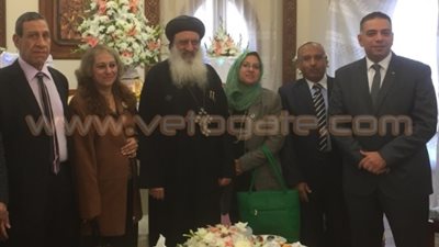 بالصور.. «حماة الوطن» بالغربية يزور كنيسة مار جرجس لتهنئة الأقباط