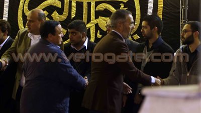 جمال العدل وخالد يوسف وأحمد راتب في عزاء ممدوح عبد العليم