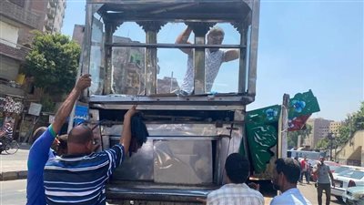 رفع 1300 حالة إشغال للباعة الجائلين والمنشأت التجارية والمقاهي بالجيزة| صور