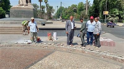 رئيس حي جنوب الجيزة يتفقد أعمال تطوير ميدان النهضة | صور