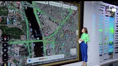 تكتلات مرورية أسفل كوبري أكتوبر 