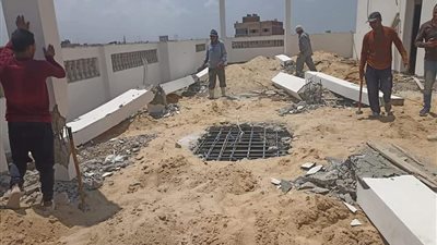 إزالة 33 حالة بناء مخالف بدمياط 