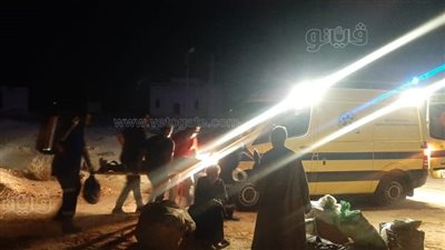 الصور الأولية لحادث انقلاب ميكروباص بطريق مطروح الساحلي