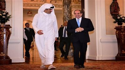 عقب الهجوم الإيراني على قاعدة العديد، رسالة قوية من السيسي لأمير قطر