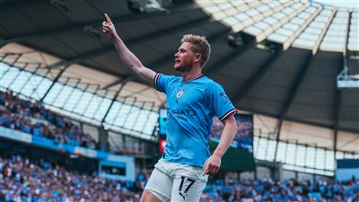 دي بروين يتقدم بالهدف الأول لمانشستر سيتي في شباك أرسنال 