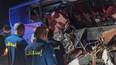 نقل مصابي حادث الطريق الصحراوي الشرقي إلى مستشفيي سمالوط النموذجي والمنيا العام