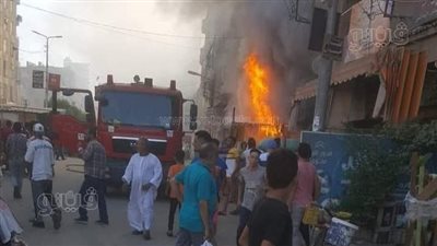 نشوب حريق في مطعم سورى شهير بالغربية | صور