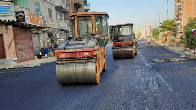 أعمال الرصف فى أشمون