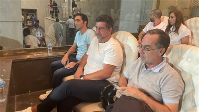 فيتوريا وجهاز المنتخب في مباراة الزمالك والاتحاد