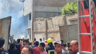 نشوب حريق داخل مصنع قطن في حلوان