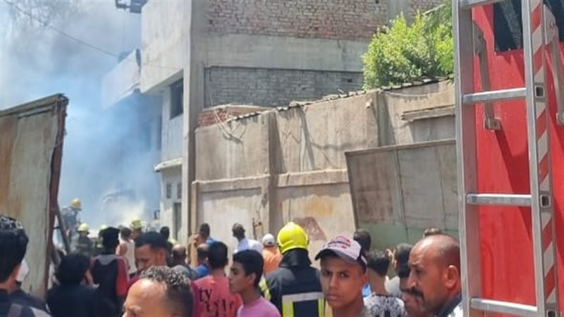 حريق مصنع قطن بحلوان