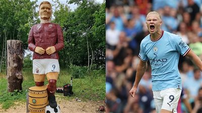 سرقة تمثال إيرلينج هالاند نجم مانشستر سيتي في النرويج 