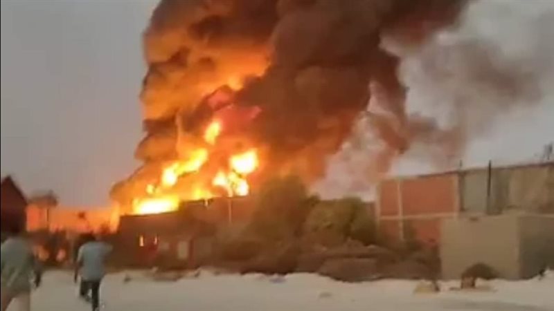 حريق مصنع التنر بمنطقة