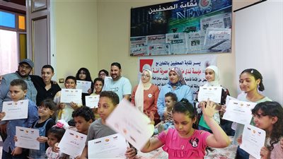 ورشة عمل ومسابقة رسم لأسر الصحفيين بالإسكندرية للتوعية بحوادث الطرق |صور 