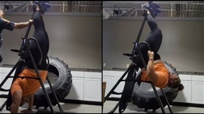 واقعة محرجة.. أمريكية تستعين بالشرطة لتحريرها بعد أن علقت في آلة رياضية