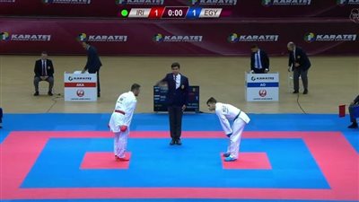 محمد رمضان يخسر برونزية الدوري العالمي للكاراتيه أمام بطل إيران