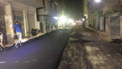 رصف شارع فوزي السيد المتفرع من كعبيش بالهرم | صور