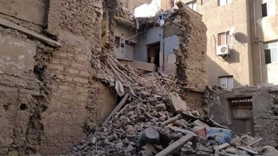  انهيار جزئي لعقار بعابدين | صور 