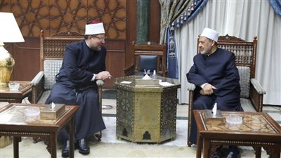 الإمام الأكبر يستقبل وزير الأوقاف بمشيخة الأزهر لبحث تدريب الأئمة والوعاظ 