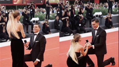 عرض زواج على السجادة الحمراء لمهرجان فينيسيا | صور