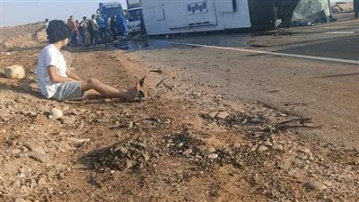 صورة طفل في حادث أنقلاب اتوبيس الزعفرانة تثير حزن رواد مواقع التواصل 