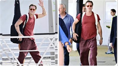 براد بيت يصل مهرجان فينيسيا للمشاركة في عرض فيلم Blonde| صور