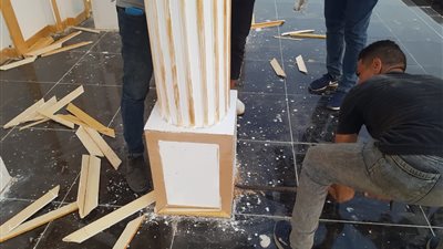 إزالة قاعات أفراح مخالفة بطريق المريوطية بأبو النمرس| صور