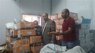 ضبط نصف طن لحوم ودواجن وأسماك مجمدة فاسدة داخل ثلاجة أغذية بطنطا|صور