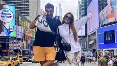 أحدث صور لـ نيللي كريم وهشام عاشور من شهر العسل في أمريكا