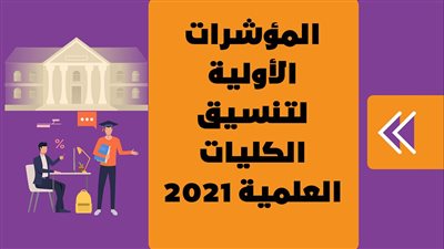 المؤشرات الأولية لتنسيق الكليات العلمية 2021| إنفوجراف