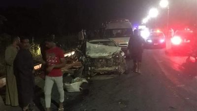 مصرع وإصابة 5 في حادث تصادم أعلى كوبري النيل ببني سويف