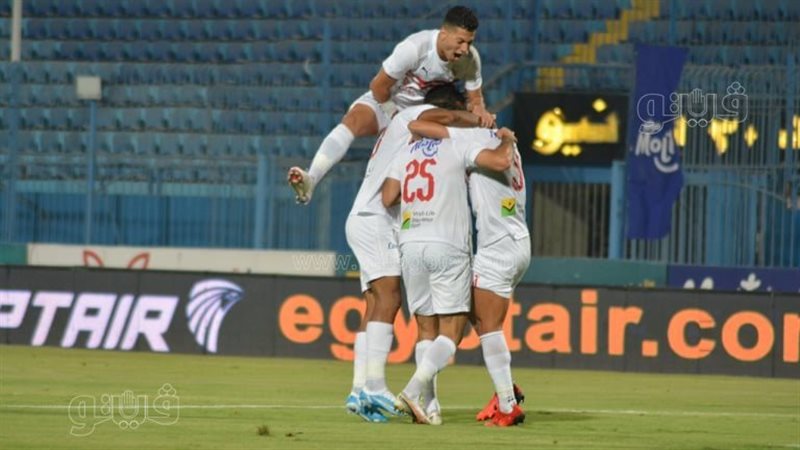احتفال لاعبي الزمالك