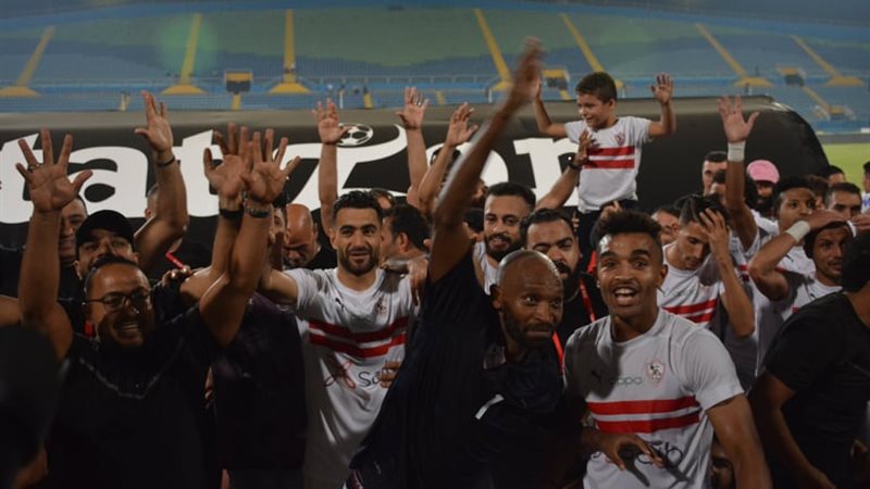 احتفالات لاعبي الزمالك