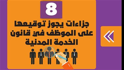8 جزاءات يجوز توقيعها على الموظف في قانون الخدمة المدنية | إنفوجراف